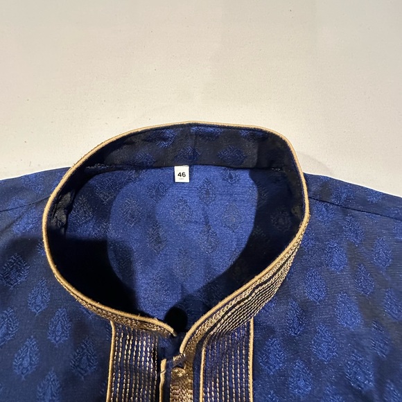 Elegant Royal Blue Men’s Kurta- size 46 - Picture 2 of 5